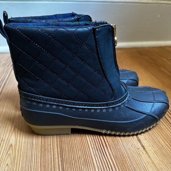 Tommy Hilfiger Twriani black zipper rain boot duck boot SIZE 9M - Picture 2 of 5